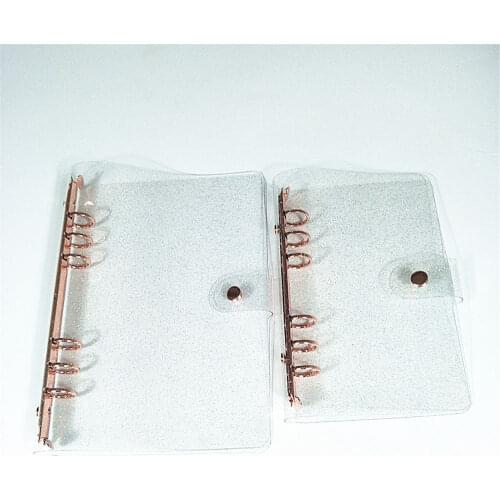 1pc A5/A6 loose-leaf notebook glitter sequin inner core 6 rings gold rose gold folder folder binder ring Kawaii stationery