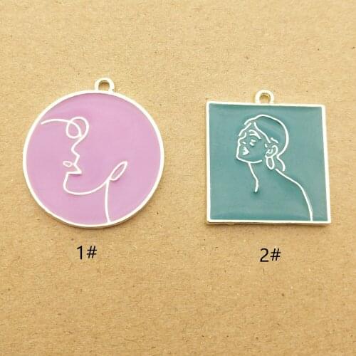 10pcs enamel girl face charm for jewelry making and crafting cute earring pendant bracelet necklace charm