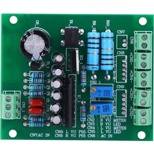 AC 12V Stereo VU Meter Driver Board Amplifier DB Audio Level Meter