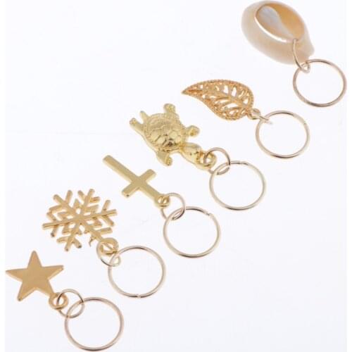 120Pcs Hair Charm Metal Hair Rings Braid Rings Hair Hoops Hair Loop Piercing