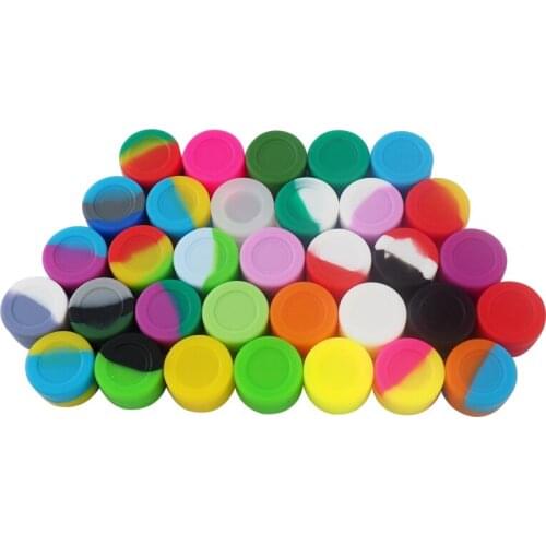 200pcs\lot 3ml Silicone Container Jars Dab Box Reusable for Concentrate Wax Cigarette Multi Color