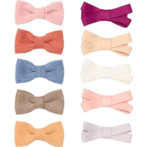 30 pcs/lot , 4.5 cm Hot Sale Cotton and linen bow with hair clips for children hair fashion accessories