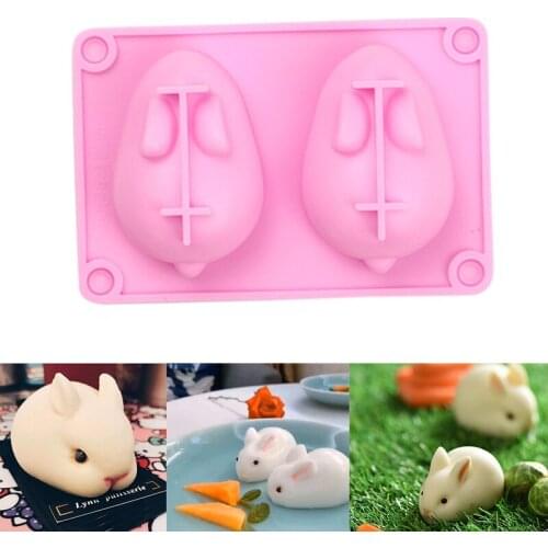 3D Rabbit Easter Bunny Silicone Mould Fondant Cake Molds Cupcake Decorating Tools Confeitaria Chocolate Mold Kitchen Accessories