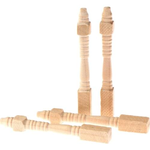 4pcs/lot 1:12 Dollhouse Miniature DIY Wooden Furniture Chair Table Leg Accessories