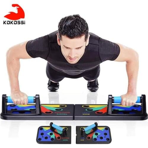 KoKossi 9 in 1 Push Up Rack Board Men Women Fitness Exercise Push-up Stands Body Building Training System Home Gym Fitness