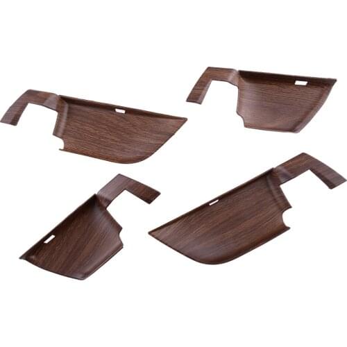 Beler 4pcs/Set Car Interior Door Pull Handle Bowl Cover Trim Fit for Honda Accord 10th 2018 2019 2020 Brown Peach Wood Grain