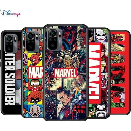 Marvel Avengers Logo For Xiaomi Redmi Note 10S 10 9T 9S 9 8T 8 7S 7 6 5A 5 Pro Max Soft TPU Silicone Black Cover Phone Case