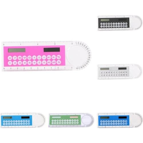 Colorful Student Ruler Mini Portable Solar Energy Calculator Office Stationery