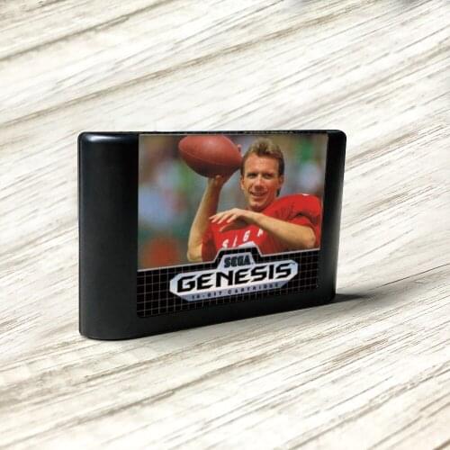 Joe Montana Football - USA Label Flashkit MD Electroless Gold PCB Card for Sega Genesis Megadrive Video Game Console