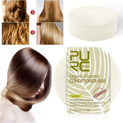 Deep Moisturizing Soap for Damaged Frizzy Hair Useful Organic Coconut Hair Conditioner Bar Handmade Solid Hair Conditioner TSLM1