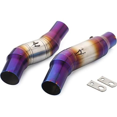 Motorcycle Exhaust Muffler Middle Pipe 51mm Adapter Inlet Slip-On Connector For Kawasaki Z1000 2010-2019 Z 1000 Accessories