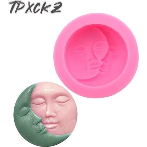 Hot Sale Non-Stick Silicone Cupcake Mold DIY Sun Moon Face Craft Art Soap Mold Craft Mold DIY Fondant Handmade Cake Candle Mold