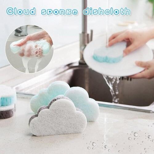 Cloud shaped Sponge Strong Decontamination Dishcloth Brush Kitchen Tools pan Pot Dish Cleaning Foams #530