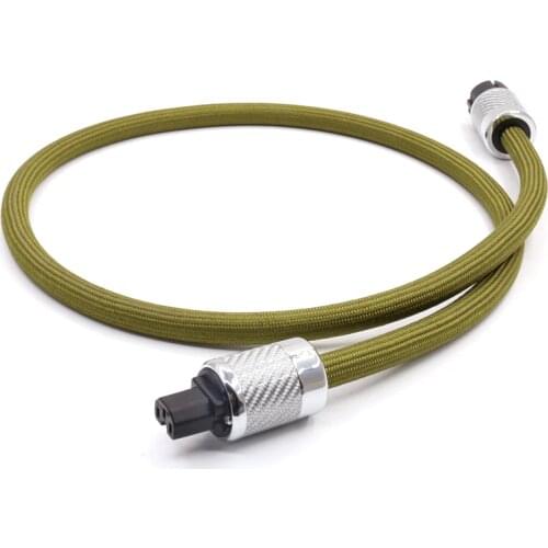 HI-End 8N OCC copper silver plated schuko power cable with carbon fiber EU version power connector plug