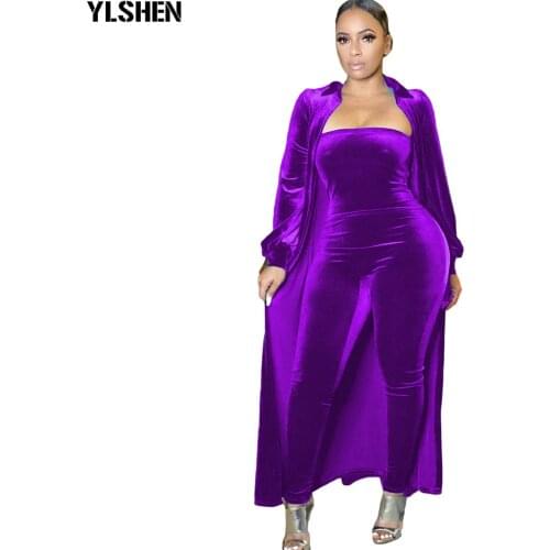 2 Piece African Jumpsuit Set Dresses For Women Velvet African Clothes Dashiki Elastic Bazin Off Shoulder Pants Famous Suit Lady