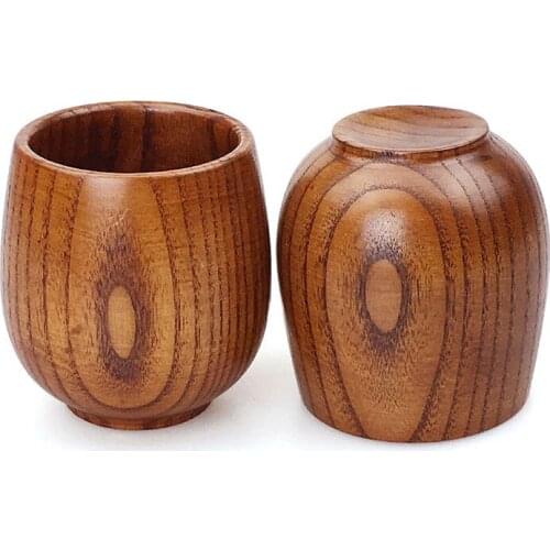 New Single Wooden Insulation Tea Cup Mug Round Belly Creative Beverage Drinkware