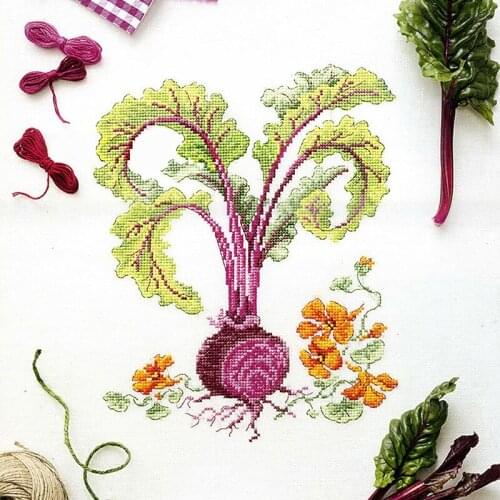 Kitchen Ingredients Fishxx Cross Stitch Kit VE15 Carrot Precisely Printed Restaurant Hanging Picture