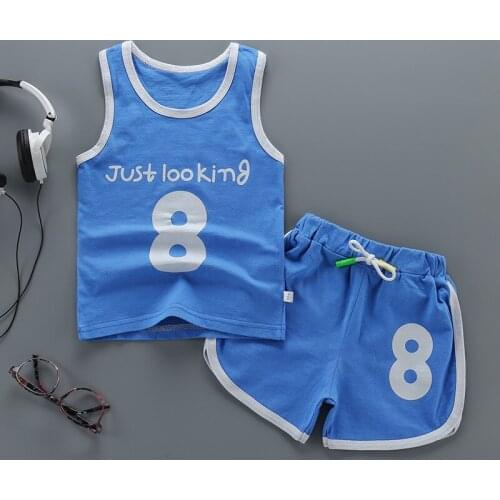 Summer Clothes Children Suits Shorts Vest T-shirts Girls Sets Boy Outfit Basketball Uniform Sweatshirts Sports Kids Clothing