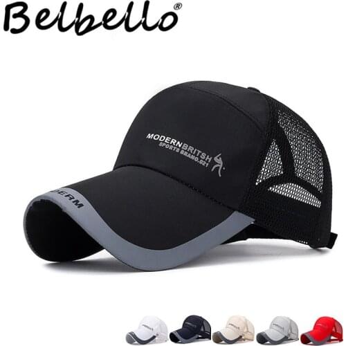 Belbello Summer thin cloth breathable hat womens sunscreen baseball cap mens outdoor recreational sunshade net cap