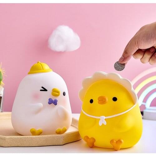 Cute Duck Model Money Box Home Decor Drop-Resistant Piggy Bank for Kids Cartoon Animal Figurines Coin Bank Childrens Day Gift