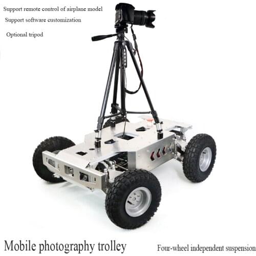 Mobile photography trolley Time-lapse photography platform Ackerman steering robot remote control independent suspension rubber