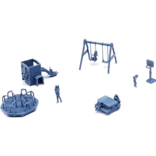 Outland Models Military Scenery Structure Children Playground Set with People 1:87 HO Scale