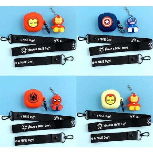 Cartoon Earphone Cover for Samsung Galaxy Buds Live / Buds Pro Case with lanyard Wireless Headphone Box Bluetooth Headset Box