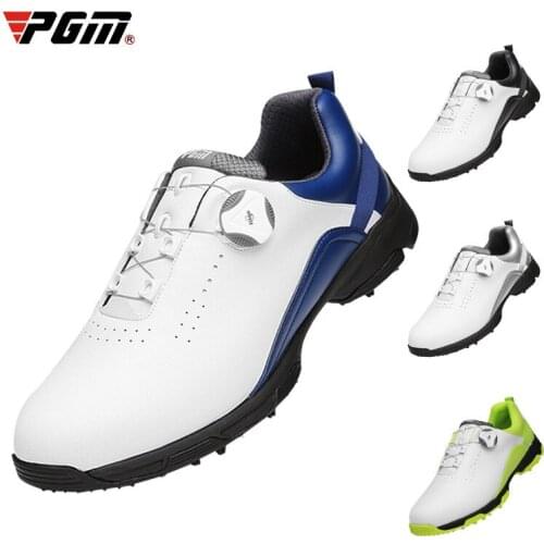 PGM Men Golf Shoes Waterproof Sports Sneakers Rotating Shoeslace Training Golf Shoes Spikes Anti-slip Sneakers for Male D9103