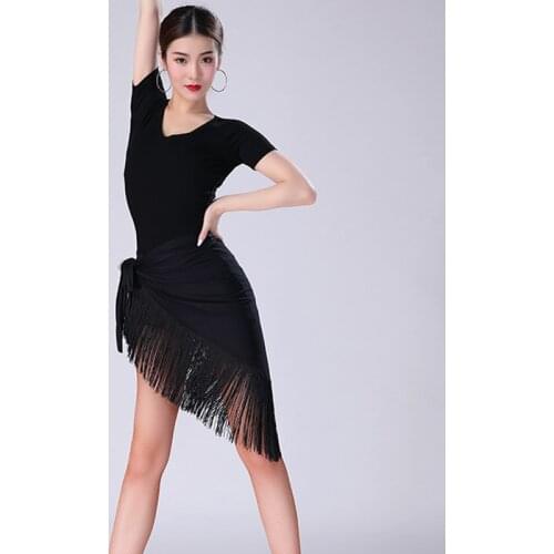 New Latin Dance Clothing Suit M-XXXL Women Dance Tops And Fringe Skirt Practice Clothes Rumba Wear Sexy Dress Stage Outfit BI382