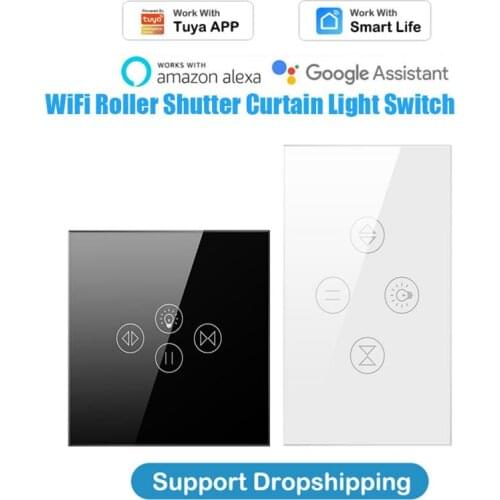 Tuya Smart Life WiFi Roller Shutter Curtain Light Switch for Electric Motorized Blinds Work for Alexa,Google home,Alice