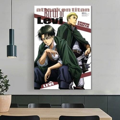 Anime Attack on Titan Levi Ackerman Character Poster Print Comic Protagonist Canvas Painting Wall Art Pictures Room Home Decor