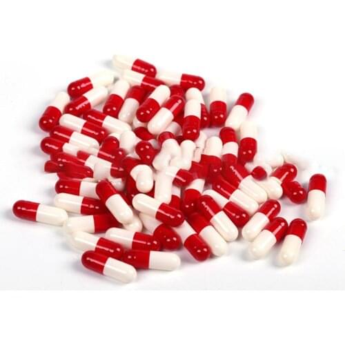 Hollow Gelatin Medicine Capsules 1000PCS 00# 0# Red White Colored Empty Capsules,Hard Gelatin Empty Capsule Shell, Capsules Case