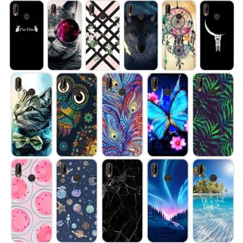 Q Huawei P20 Lite Case 5.84inch Huawei P20 Lite Soft Rubber TPU Silicone Back Phone Case For Huawei P20 Lite Cover Bag Cases