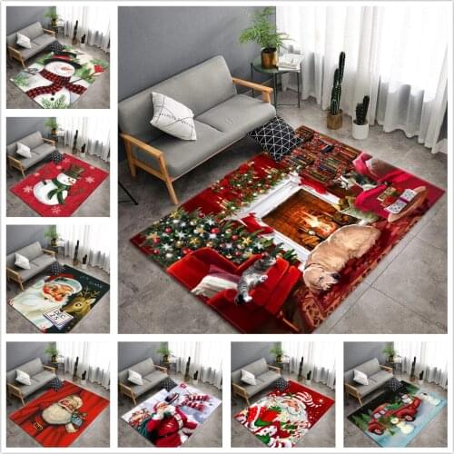 Merry Christmas Gift Carpet Parlor Decor Floor Area Rugs Kid Play Mats Bedroom Snowman Santa Claus Living Room Rug Carpet
