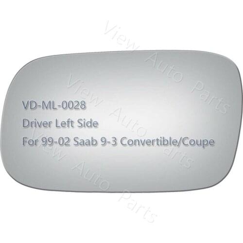 Replacement Mirror Glass+Adhesive for 1999-2002 Saab 9-3 Driver Left Side