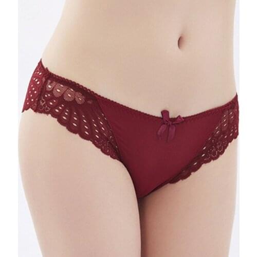 CP004 2Pcs/Lot Plus Size 3XL Ladies Panties Sexy Lace Transparent Underwear Women Comfortable Noble Lingerie Pretty Briefs