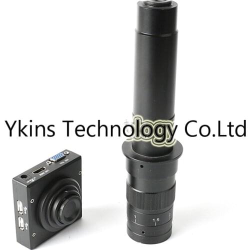 1080P 1/2.5" CMOS HDMI VGA Industrial Microscope Video Camera + 130X 180X 300X Lens Built-in measurement software