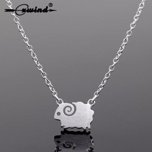 Cxwind Animal Sheep Pendant Necklace Dreamy Goat Chain Necklaces Jewelry for Women Statement Charm Ram Choker Collares Bijoux