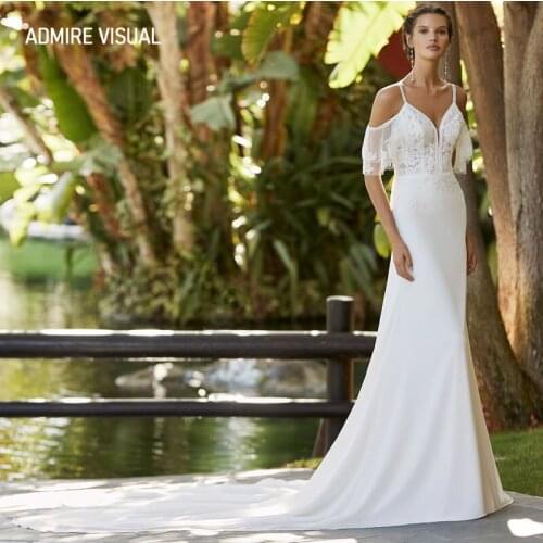 New Arrive Wedding Dress For Bride A-Line V-Neck Neckline Long Open-Back Custom Made Plus Size Bride Gown Vestidos De Novia