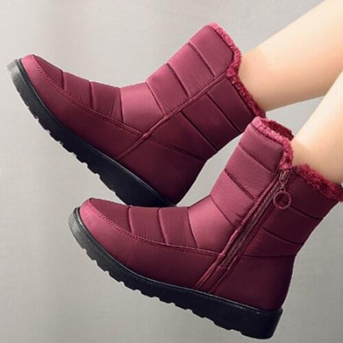 WInter Women Snow Boots Warm Plush Fur Boots Ladies Casual Zip Up Booties Women Waterproof Platform Botines Mujer 2021