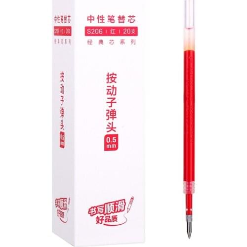 0.5mm bullet gel pen good writing quality 20 pcs refill red student office school marker refill