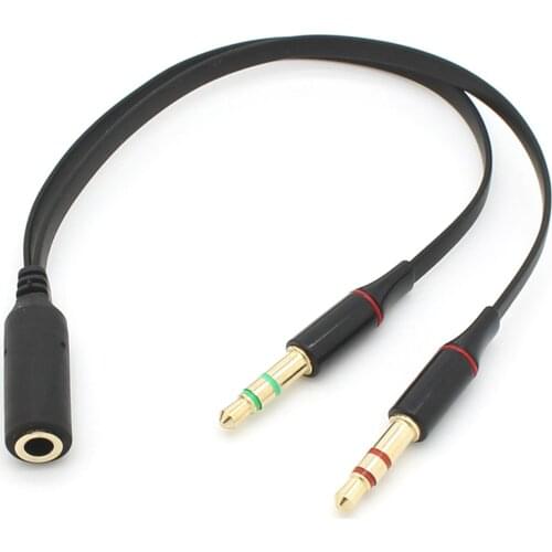 1pcs 3.5mm Y Splitter Headphone Mic Audio Adapter Female to 2 Male Headphone Headset to PC Adapter Aux Stereo Adapter Cable