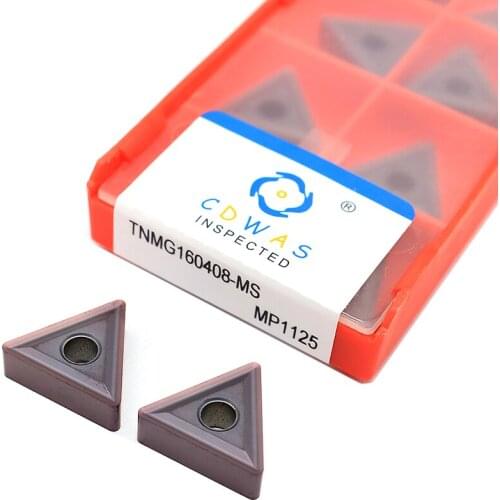 10PCS TNMG160408 MS MP1125 External Turning Tool TNMG 160408 High Quality Carbide Inserts Lathe Cutter Tool for Stainless Steel