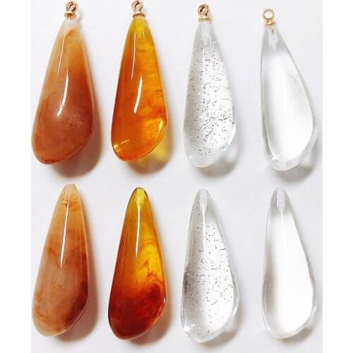 Retro style 40pcs/lot color print geometry irregular water drop shape beads charms diy jewelry earring/garment accessory