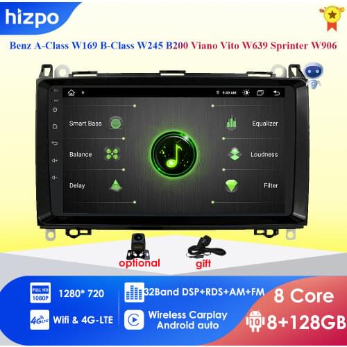 4G Android10 Car Radio Navigation GPS Multimedia Player for Mercedes Benz B200 A B Class W169 W245 Viano Vito W639 Sprinter W906