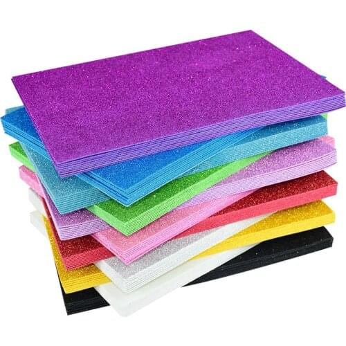 5sheets/bag Foamiran Sponge Glitters Foam Paper 20x30cm Craft Paper Gold Spong Paper Powder Handmade Paper Crafts Decor DIY Gift