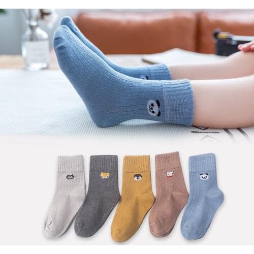 5 Pairs/lot 1 To 12 Yrs Cotton Autumn Winter Childrens Socks Stereo Kids Socks Cute Girls Boys Socks Toddler Girl Floor Sock