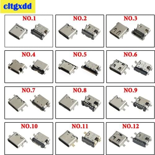 5pcs Micro USB C Jack 3.1 Type-C Female Connector USB-C Charging Port Dock For Mobile Phone Laptop Charging Socket
