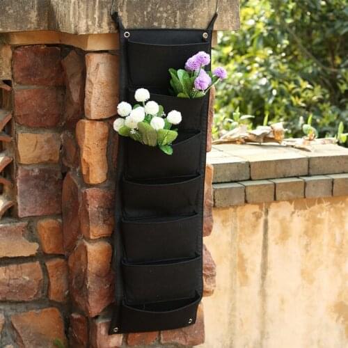7-Pocket NEW Felt 1PC thick 2mm Outdoor Vertical Gardening Flower Pots and Planter Hanging Pots Planter On wall Green Field
