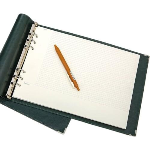 A4 loose-leaf book mind map 5mm grid grid book Cornell student education notebook soft leather work office notebook